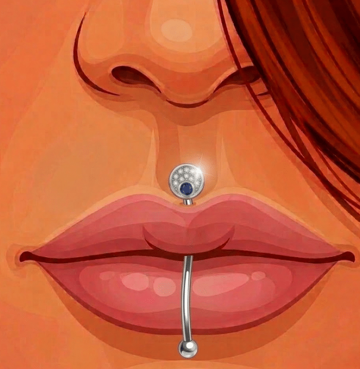 עגיל לברט אנכי (Vertical Labret)